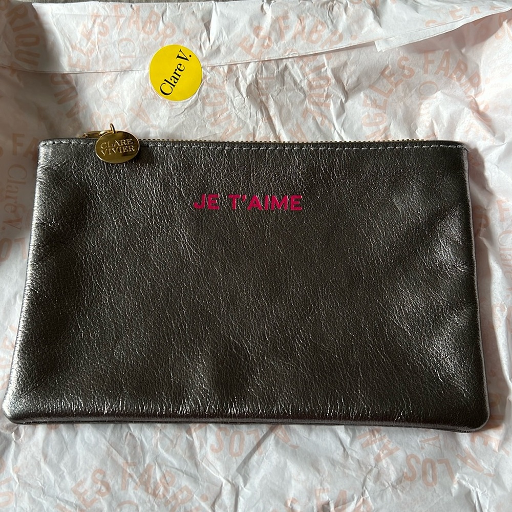 Clare V metallic je t’aime (I love you) pochette